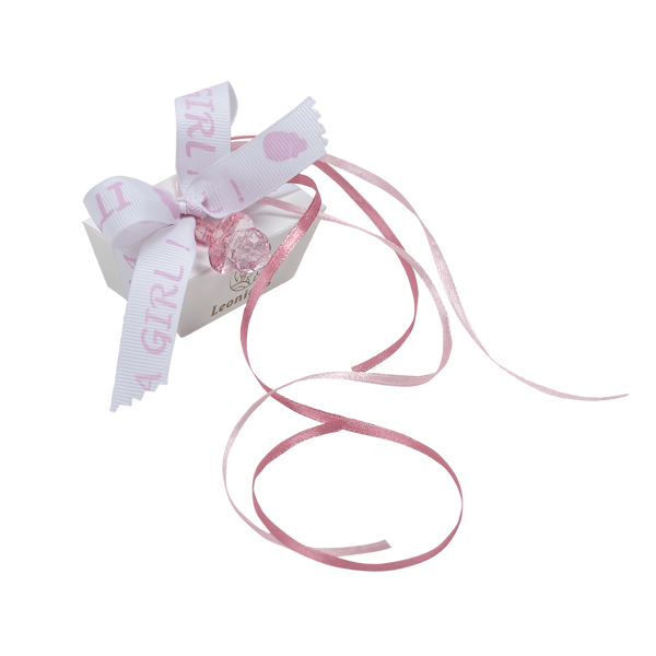 Κουτάκι με μικρό διακοσμητικό και 2 πραλίνες Leonidas