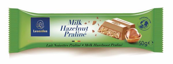 Σοκολάτα μπατόν Leonidas 50 γρ Milk Praline Hazelnuts