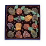 Χάρτινο μπλέ τετράγωνο κουτί Heritage M με 430 γρ pates de fruit (ζελεδάκια φρούτων) Leonidas