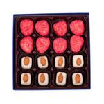 Χάρτινο μπλέ τετράγωνο κουτί Heritage M με 340 γρ αμυγδαλόπαστα (marzipan) Leonidas