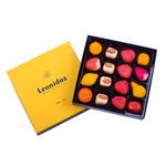 Χάρτινο κίτρινο τετράγωνο κουτί Heritage M με 390 γρ. αμυγδαλόπαστα (marzipan) Leonidas