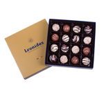 Χάρτινο χρυσό τετράγωνο κουτί Heritage M με 260 γρ. σοκολατάκια τρουφάκια (perles) Leonidas