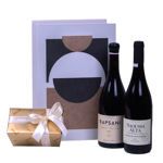 Κουτί με σοκολατάκια και κρασιά