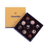 Χάρτινο χρυσό τετράγωνο κουτί Heritage S με 150 γρ σοκολατάκια τρουφάκια (perles) Leonidas