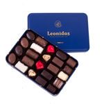 Μεταλλικό παραλληλόγραμμο μπλέ κουτί με 350 γρ ποικιλία σοκολατάκια Leonidas