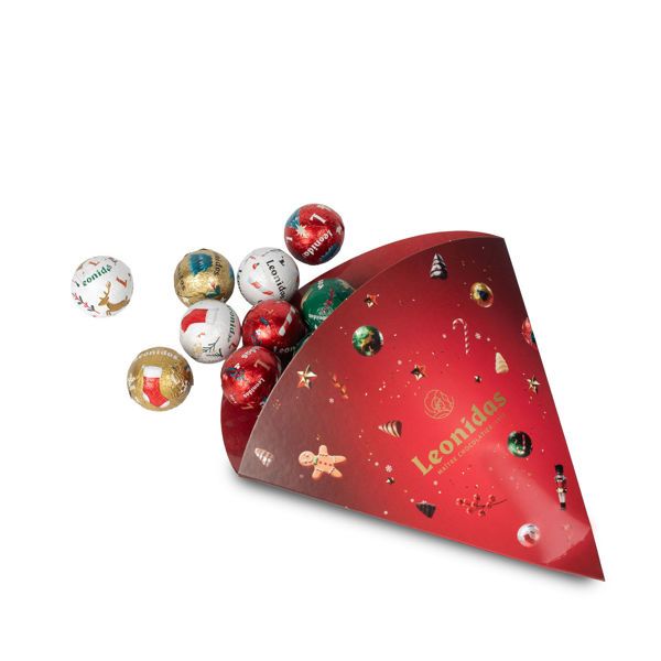 Χάρτινο χωνί με 13 σοκολατένιες χριστουγεννιάτικες μπαλίτσες