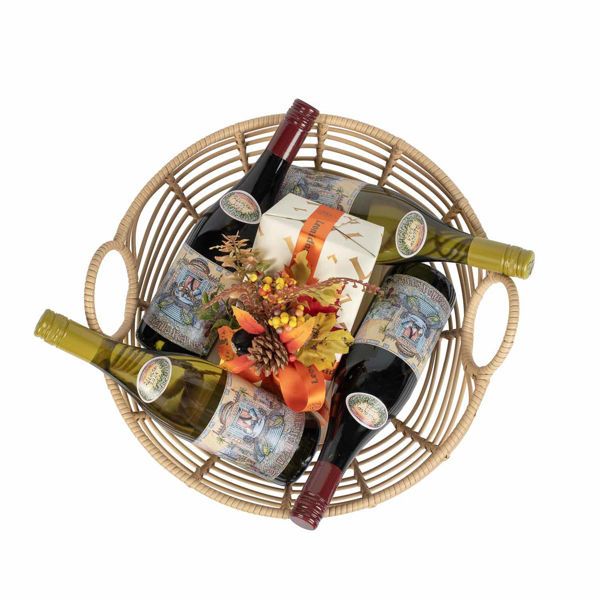 Καλαθι με αμπαλαζ με Γαλλικα κρασιά και σοκολατάκια Leonidas La Vieille Ferme