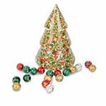 Κεραμικό διακοσμητικό σε σχήμα χριστουγεννιάτικου δέντρου με 350 γρ. ποικιλία σοκολατένιες χριστουγεννιάτικες μπαλίτσες  Leonidas