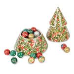 Κεραμικό διακοσμητικό σε σχήμα χριστουγεννιάτικου δέντρου με 350 γρ. ποικιλία σοκολατένιες χριστουγεννιάτικες μπαλίτσες  Leonidas