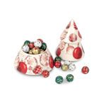Κεραμικό διακοσμητικό σε σχήμα χριστουγεννιάτικου δέντρου με 350 γρ. ποικιλία σοκολατένιες χριστουγεννιάτικες μπαλίτσες  Leonidas