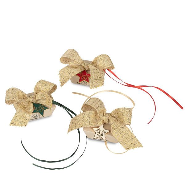 Κουτάκι μίνι με 2 σοκολατάκια Gianduja και Χριστουγεννιάτικη διακόσμηση και γούρι 2026