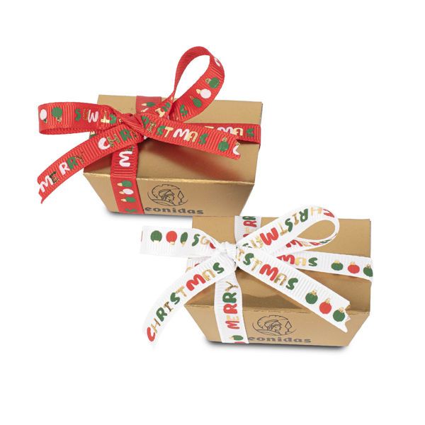 Κουτάκι μίνι με 2 σοκολατάκια Gianduja και Χριστουγεννιάτικη κορδέλα