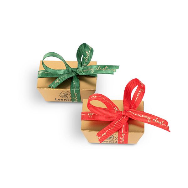 Κουτάκι μίνι με 2 σοκολατάκια Gianduja και Χριστουγεννιάτικη κορδέλα