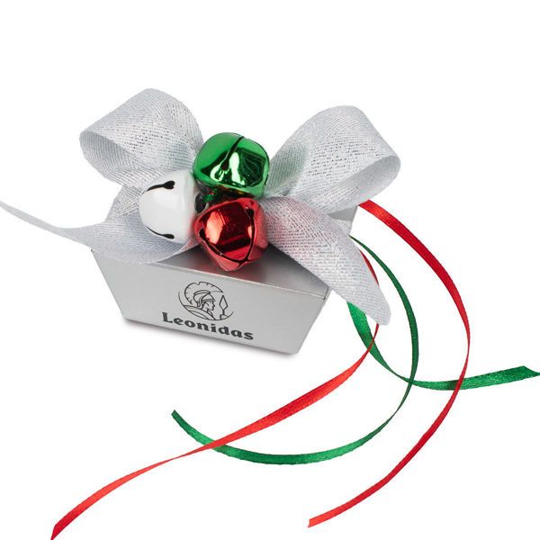 Μίνι κουτάκι με χριστουγεννιάτικη διακόσμηση και 2 σοκολατάκια Gianduja με Χριστουγεννιάτικο περιτύλιγμα