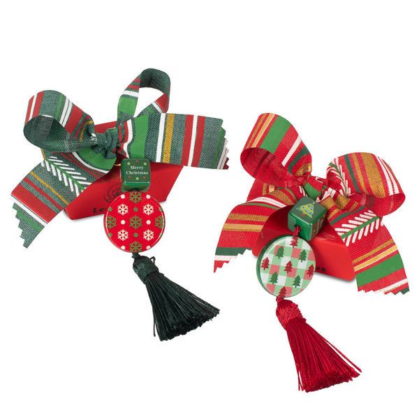 Μίνι κουτάκι με χριστουγεννιάτικη διακόσμηση και 2 σοκολατάκια Gianduja με Χριστουγεννιάτικο περιτύλιγμα