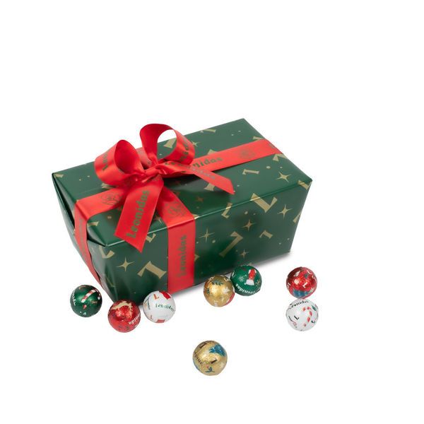 Κουτί μπαλοτέν με 750 γρ  σοκολατένιες χριστουγεννιάτικες μπαλίτσες Leonidas