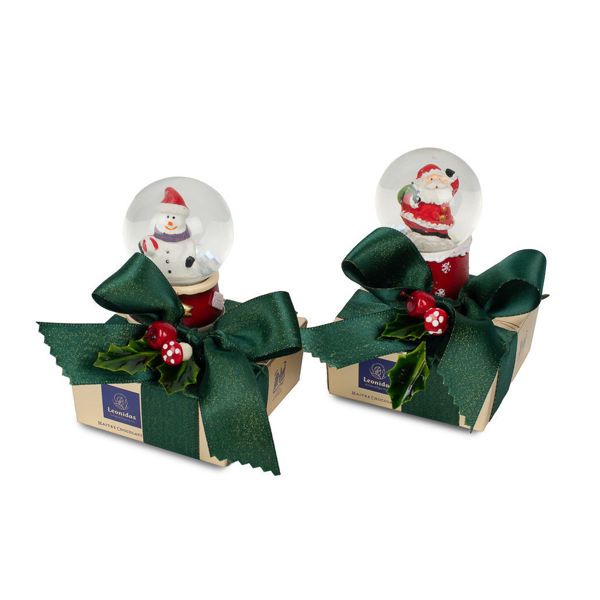 Μίνι κουτάκι με χριστουγεννιάτικη διακόσμηση και 6 σοκολατένιες χριστουγεννιάτικες μπαλίτσες Leonidas