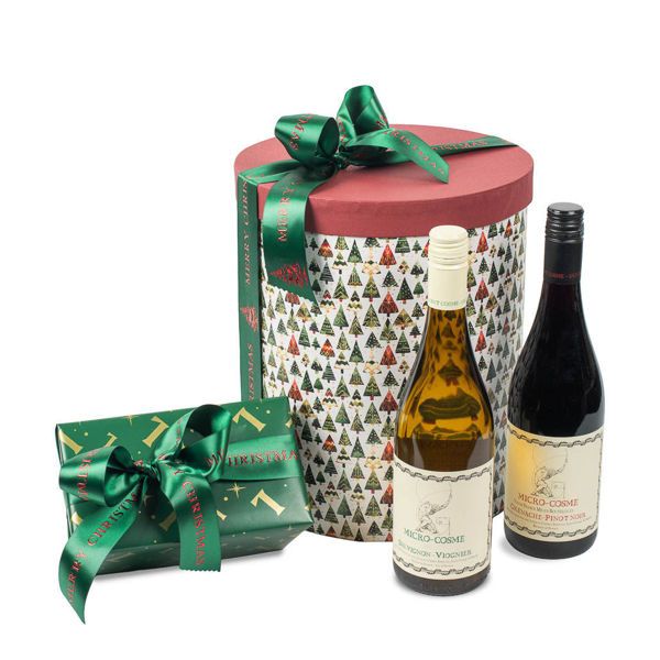 Χάρτινη Χριστουγεννιάτικη καπελιέρα με 2 Γαλλικά κρασιά και 750 γρ. σοκολατάκια Leonidas