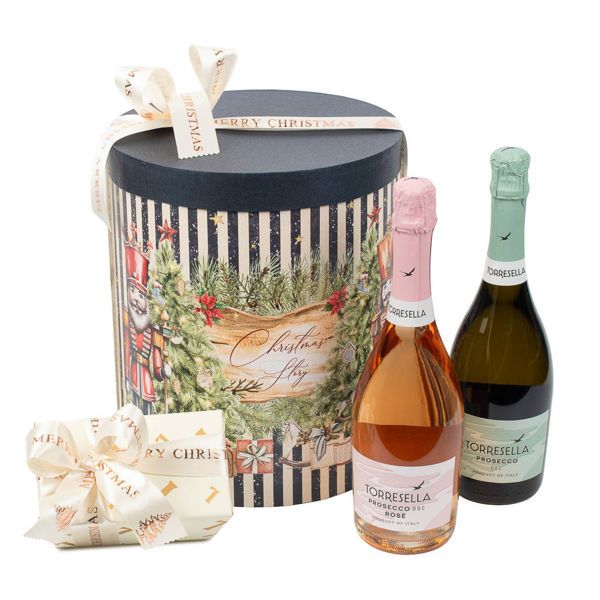 Χάρτινη Χριστουγεννιάτικη καπελιέρα Christmas Story με Prosecco και σοκολατάκια Leonidas