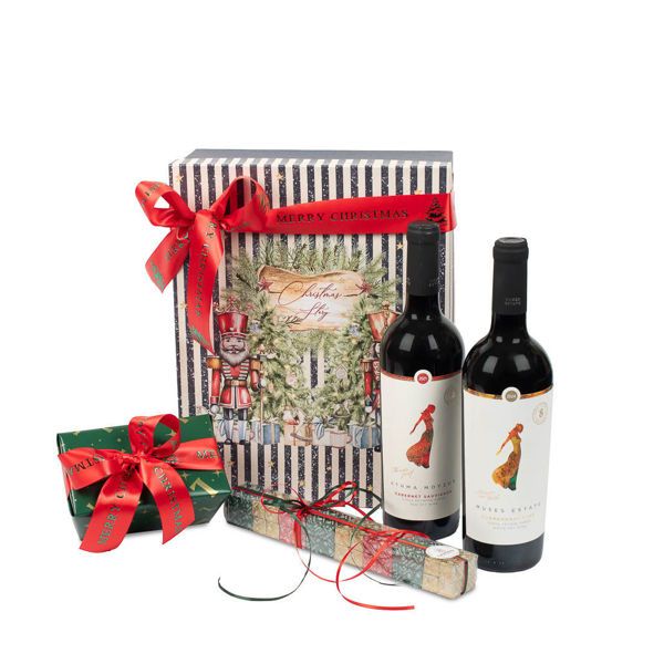 Χάρτινο Χριστουγεννιάτικο κουτί Christmas Story με Prosecco και σοκολατάκια Leonidas