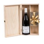 Ξύλινο κουτί με Γαλλικό κρασί Jean-Max Roger Pouilly Fume και σοκολατάκια Leonidas