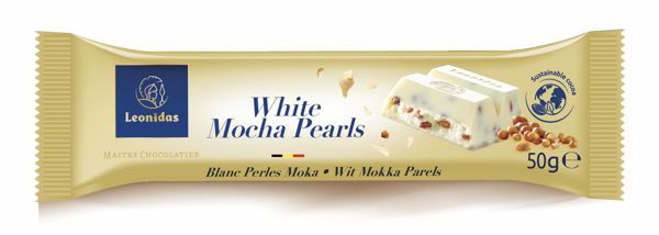 Σοκολάτα μπατόν Leonidas 50 γρ White Chocolate Mocha Pearls