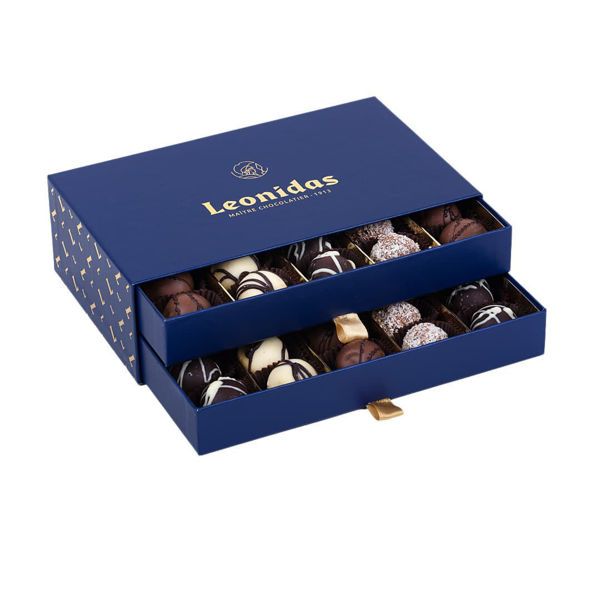Κουτί Drawer Box Leonidas με 620 γρ σοκολατάκια τρουφάκια (perles) Leonidas