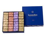 Χάρτινο μπλέ τετράγωνο κουτί Heritage S με 700 γρ. σοκολατάκια Leonidas gianduja,giantina,giamanda