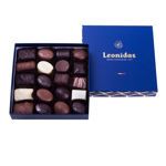 Λικέρ Πολυκαλά Λεμόνι & Χάρτινο μπλέ τετράγωνο κουτί Heritage S με 320 γρ. σοκολατάκια Leonidas