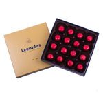 Χάρτινο χρυσό τετράγωνο κουτί Heritage M με 290 γρ σοκολατάκια cerise Leonidas
