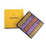 Χάρτινο κίτρινο τετράγωνο κουτί Heritage M με 1,06 κιλά πραλίνες gianduja, giantina, giamanda Leonidas