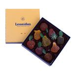 Χάρτινο χρυσό τετράγωνο κουτί Heritage S με 250 γρ.pates de fruit (ζελεδάκια φρούτων) Leonidas