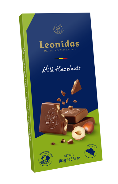 Σοκολάτα πλάκα Leonidas 100 γρ  Milk 30% Hazelnuts