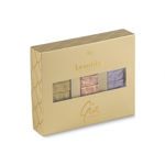 Χρυσό κουτί με 36 σοκολατάκια gianduja, giantina, giamanda Leonidas