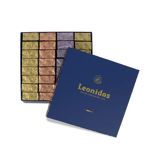 Χάρτινο μπλέ τετράγωνο κουτί Heritage S με 740 γρ. σοκολατάκια gianduja,giantina,giamanda Leonidas