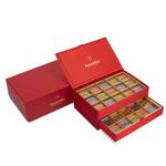 Κόκκινη μπιζουτιέρα με πραλίνες Gianduja - Giantina - Giamanda