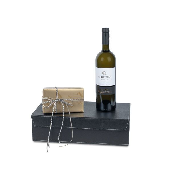 Κουτί με κρασί Αργυρίου Μαντείο και σοκολατάκια Leonidas