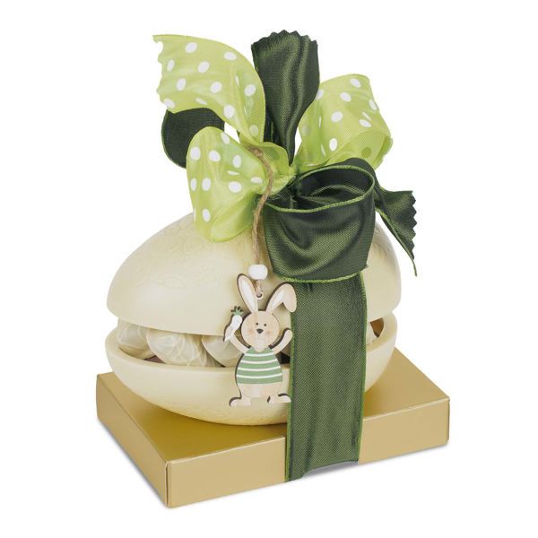 Σοκολατένιο αυγό λευκή σοκολάτα με πραλίνες και διακόσμηση