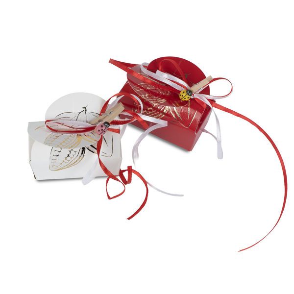 Μίνι κουτάκι με 2 σοκολατένιες καρδούλες και Πασχαλινή διακόσμηση