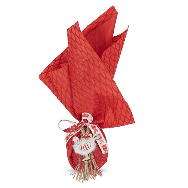 Αυγό σοκολατένιο τυλιγμένο σε ύφασμα 170 γρ σοκολάτας και Πασχαλινό διακοσμητικό